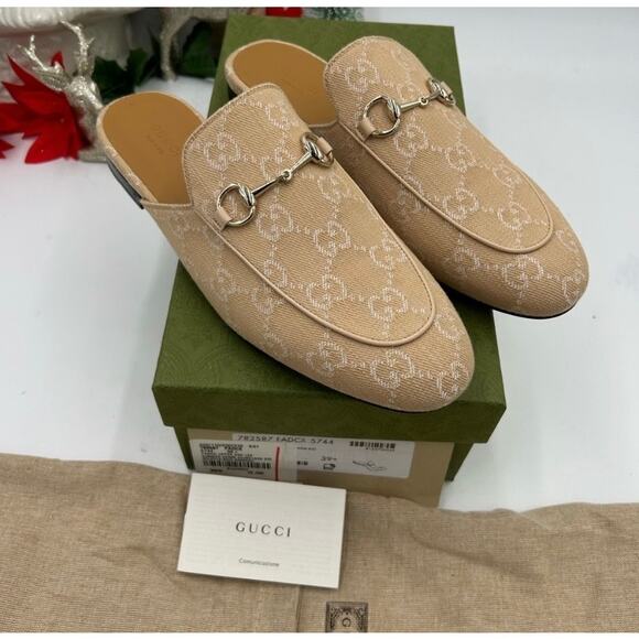 Women's Gucci GG canvas Princetown loafers size 39.5 made in Italy - Picture 8 of 9